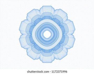 Light blue money style emblem or rosette