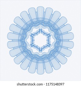 Light blue money style emblem or rosette