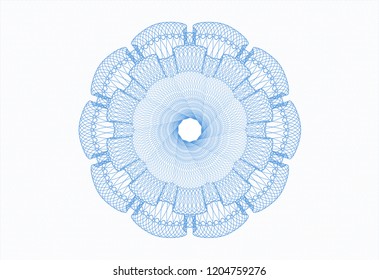 Light blue money style emblem or rosette