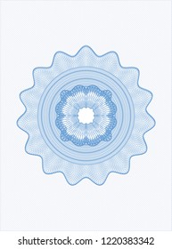 Light blue money style emblem or rosette