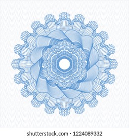 Light blue money style emblem or rosette
