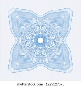 Light blue money style emblem or rosette