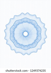 Light blue money style emblem or rosette