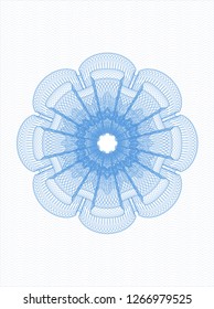 Light blue money style emblem or rosette