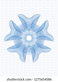 Light blue money style emblem or rosette