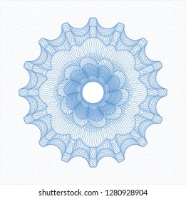 Light blue money style emblem or rosette