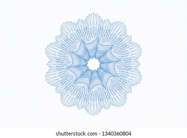 Light blue money style emblem or rosette