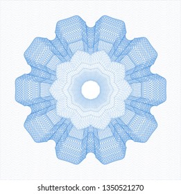 Light blue money style emblem or rosette