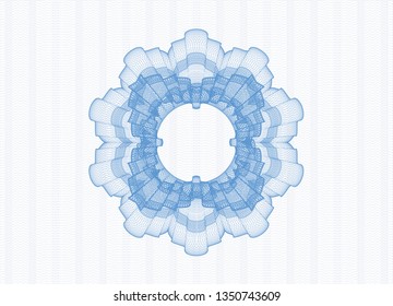 Light blue money style emblem or rosette