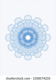 Light blue money style emblem or rosette