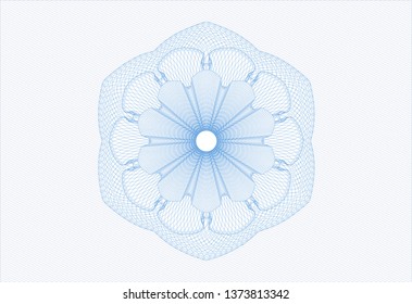 Light blue money style emblem or rosette