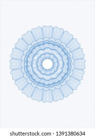Light blue money style emblem or rosette. Vector Illustration. Detailed.