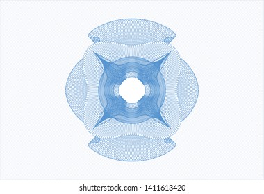 Light blue money style emblem or rosette. Vector Illustration. Detailed.