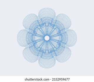 Light blue money style emblem or rosette. Vector Illustration. Detailed. 