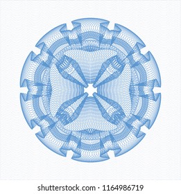 Light blue money style rosette