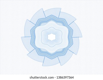 Light blue money style rosette. Vector Illustration. Detailed.