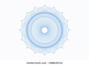 Light blue money style rosette. Vector Illustration. Detailed.