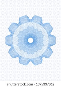 Light blue money style rosette. Vector Illustration. Detailed.