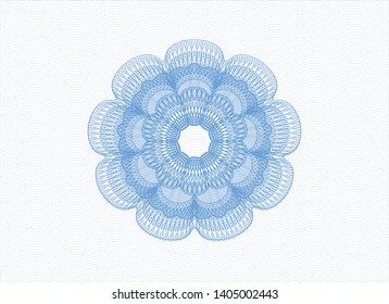 Light blue money style rosette. Vector Illustration. Detailed.