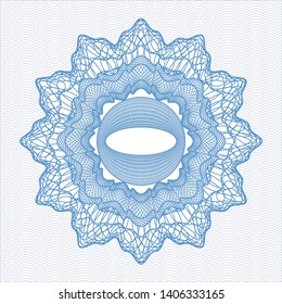Light blue money style rosette. Vector Illustration. Detailed.