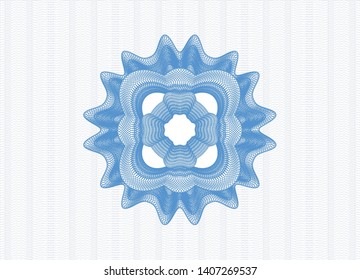 Light blue money style rosette. Vector Illustration. Detailed.