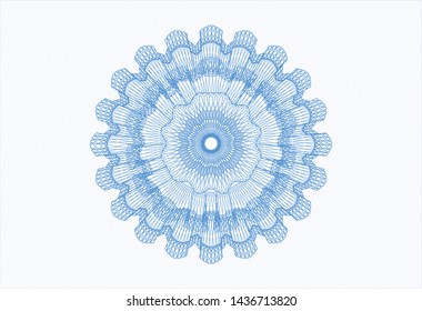 Light blue money style rosette. Vector Illustration. Detailed.