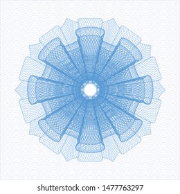Light blue money style rosette. Vector Illustration. Detailed.