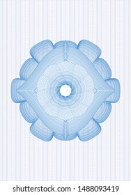 Light blue money style rosette. Vector Illustration. Detailed.