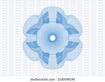 Light blue money style rosette. Vector Illustration. Detailed.