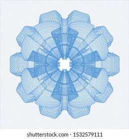 Light blue money style rosette. Vector Illustration. Detailed.
