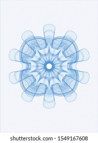 Light blue money style rosette. Vector Illustration. Detailed.