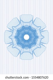 Light blue money style rosette. Vector Illustration. Detailed.