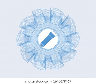 Rosette estilo dinero azul claro con icono de linterna