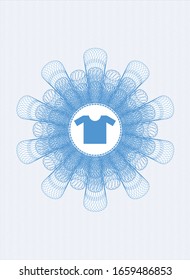 Light blue money style rosette with shirt icon inside