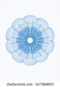Rosette estilo dinero azul claro. Ilustración vectorial. Detallado.