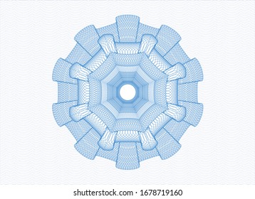 Rosette estilo dinero azul claro. Ilustración vectorial. Detallado.