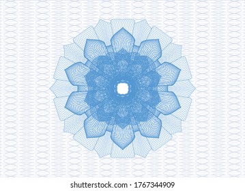 Light blue money style rosette. Vector Illustration. Detailed. 