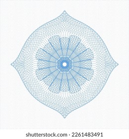 Light blue money style rosette. Vector Illustration. Detailed. 