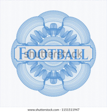 Light blue money style rosette with text Football inside