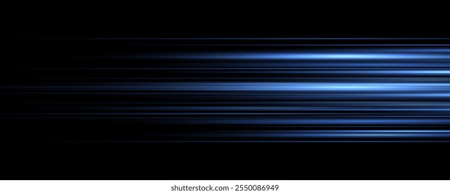 Light blue motion, cyan glowing neon lines. Sun ray glow abstract shine light effect starburst beam sunshine glowing isolated image. Realistic sun rays. 