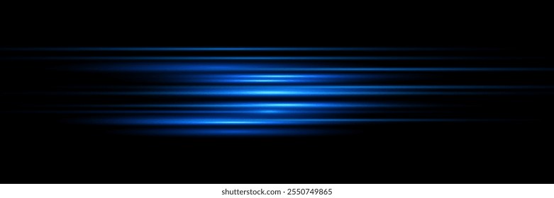 Light blue motion, cyan glowing neon lines. Sun ray glow abstract shine light effect starburst beam sunshine glowing isolated image. Realistic sun rays. 