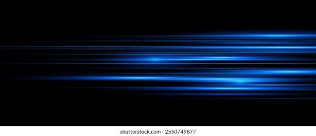 Light blue motion, cyan glowing neon lines. Sun ray glow abstract shine light effect starburst beam sunshine glowing isolated image. Realistic sun rays. 