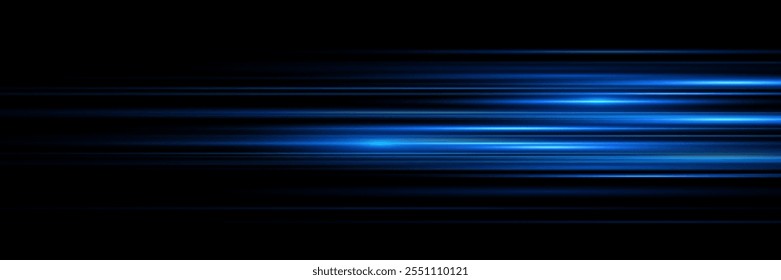 Light blue motion, cyan glowing neon lines. Sun ray glow abstract shine light effect starburst beam sunshine glowing isolated image. Realistic sun rays. 