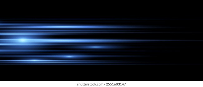 Light blue motion, cyan glowing neon lines. Sun ray glow abstract shine light effect starburst beam sunshine glowing isolated image. Realistic sun rays. 