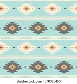 light blue Navajo Ethnic seamless pattern. aztec abstract geometric print. hipster backdrop. Tribal background texture. Wallpaper, cloth design, fabric, paper, wrapping, postcards. hand drawn.