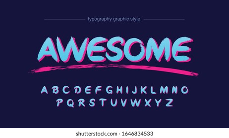 Light Blue Neon Graffiti Style Artistic Font Typography Design