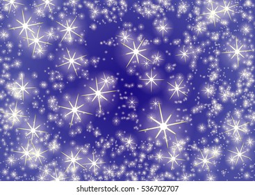 Light blue night stars pattern background. Illustration on vector. Concept template for banner, posters or invitations card.