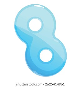 Light blue number eight with glossy finish, ideal for educational or celebratory designs