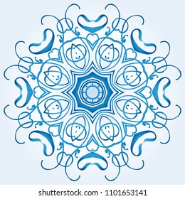 light blue octagonal, symmetric geometric elements of the pattern. For design and creativity