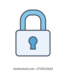A light blue open padlock with keyhole icon